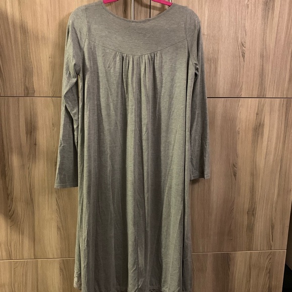 Maternity Pregnancy Gray Long Sleeve Dress - Picture 3 of 7